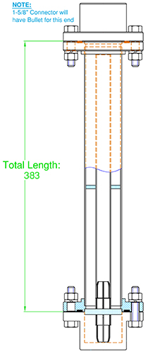 1-5/8″ Rigid line 383mm, with 1 5/8″ EIA flanges fitted both ends.